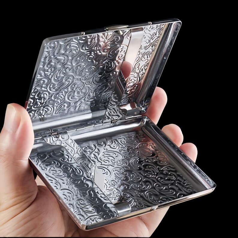 Brass Cigarette Case | 118g Vintage Card Holder, 20 Stick Full-Size Wallet | Groomsman Gift image 4