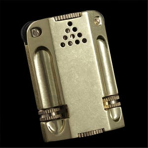 Brass Double Flint Lighter: Sci-Fi Noir Anime Inspired