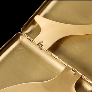 Brass Cigarette Case | 118g Vintage Card Holder, 20 Stick Full-Size Wallet | Groomsman Gift image 7