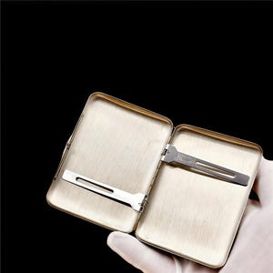 Luxury Cupronickel Cigarette Case | Polished Silver Finish, Dent-Resistant Hard-Shell, Heirloom Groomsman Gift for Him image 8
