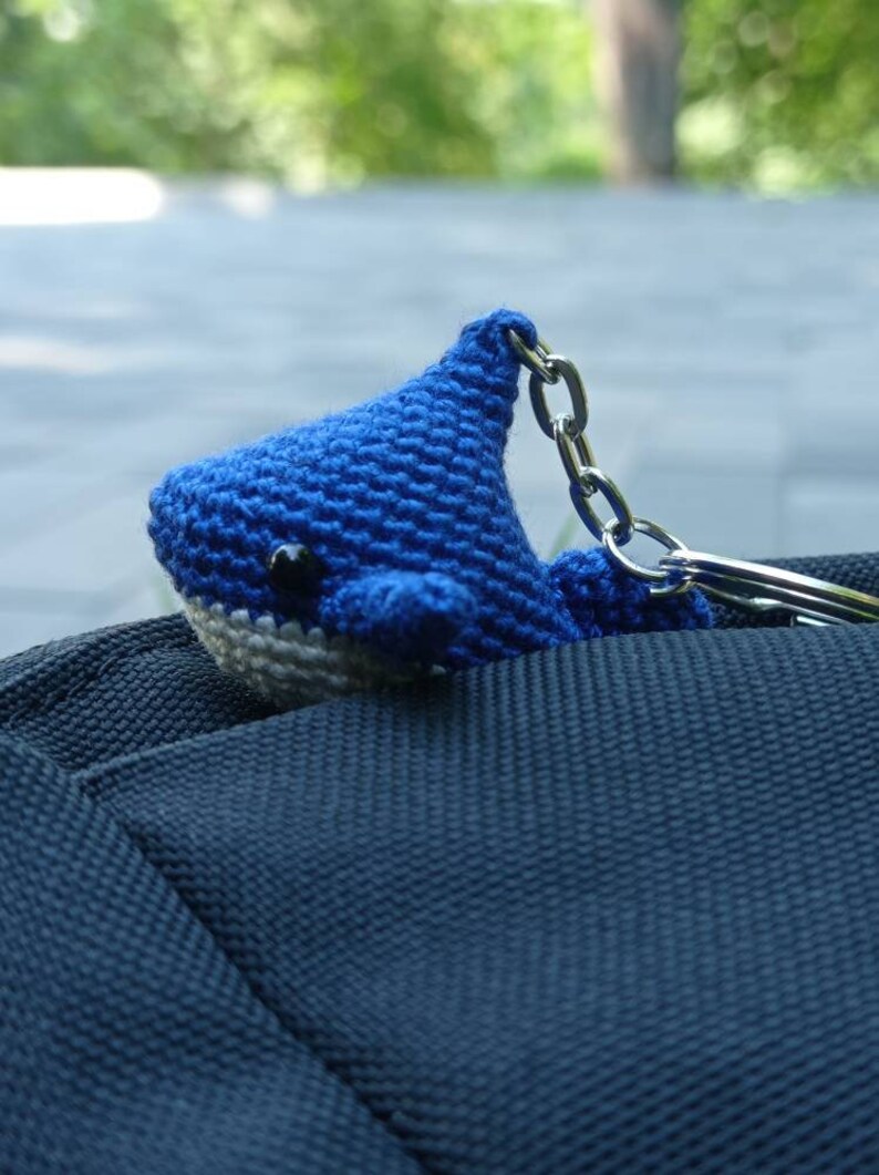 Cute Shark Keychain Amigurumi Baby Shark Etsy