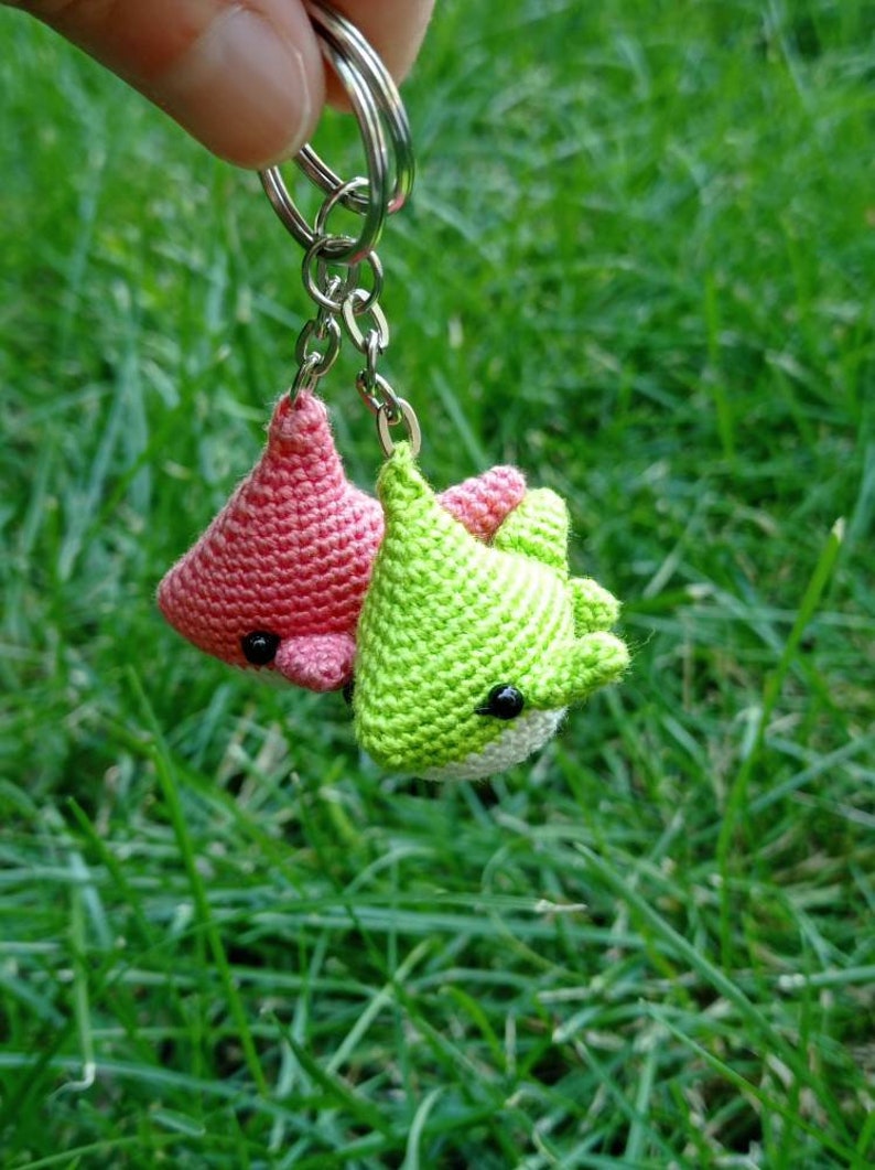 Cute Shark Keychain Amigurumi Baby Shark Etsy