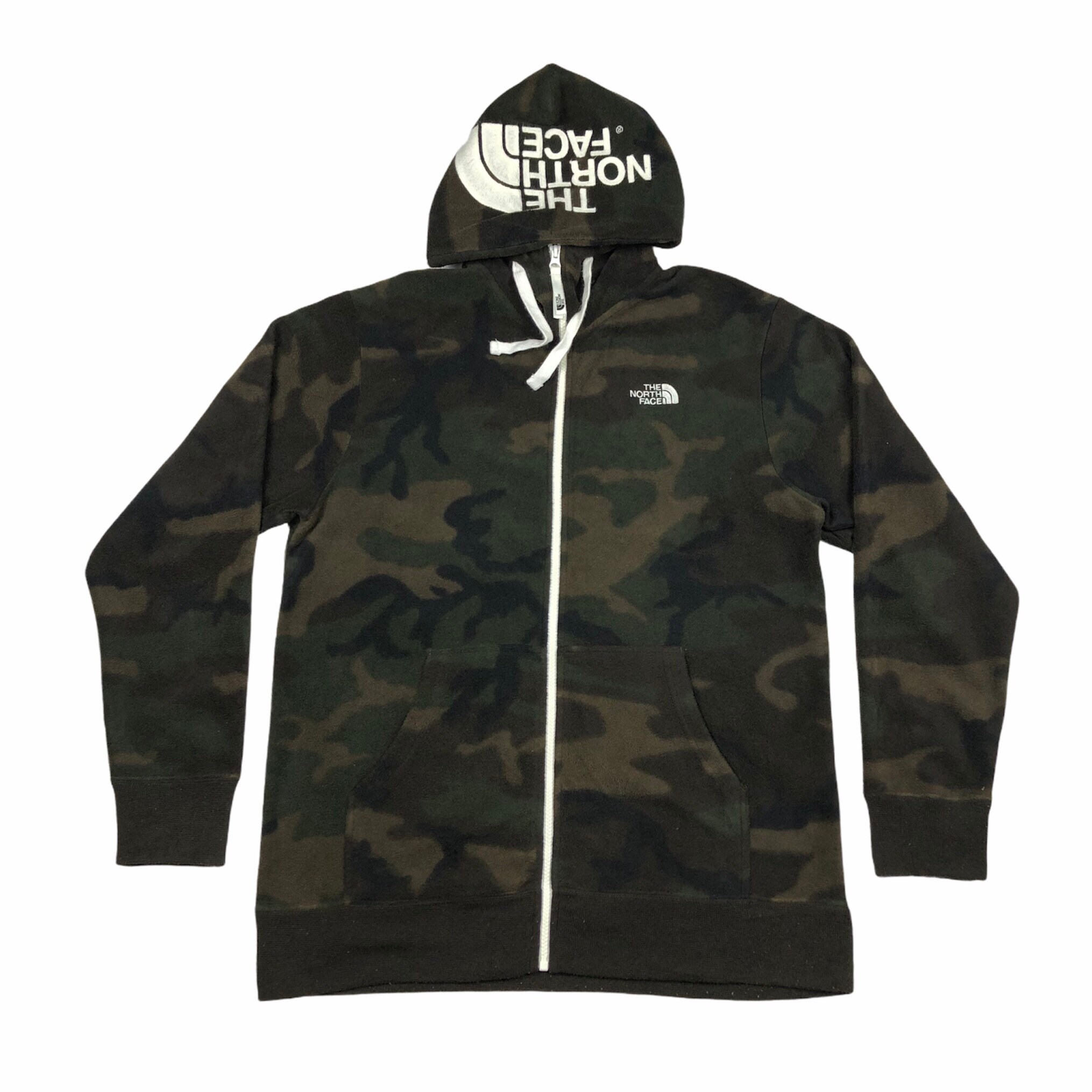The North Face Camouflage Fleece Hoodie Jacket Etsy