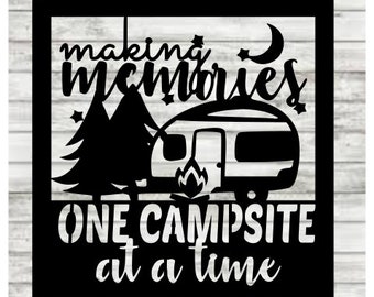 Camping Memories - DXF - SVG - Vector - Digital Download - Laser Cut - CNC - Plasma Water jet - Cut Files - religious Dxf - cross faith Svg