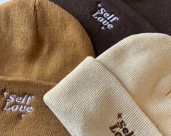Self Love Embroidered Beanie | Funny Cute Positivity Valentines