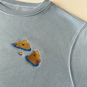 Capybara Embroidered Crewneck Sweatshirt | Cute Gift Jumper Embroidery