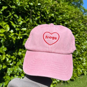 Frog Heart Embroidered Vintage Cap