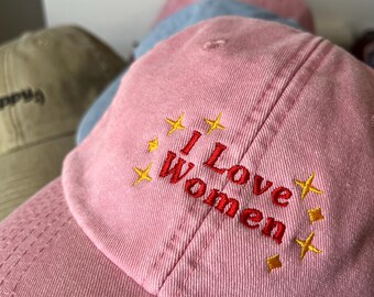 I Love Women Embroidered Vintage Cap - Etsy