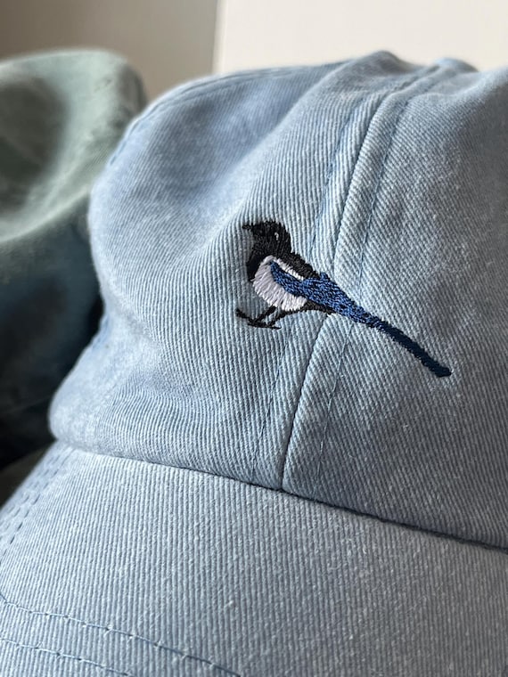 Magpie Embroidered Vintage Cap
