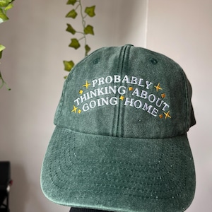 Funderar på att åka hem broderad vintagekeps