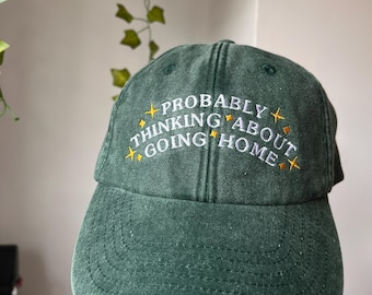 Thinking About Going Home Embroidered Vintage Cap