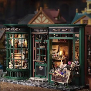 Magic Shop Miniature Model Kit With LED Lights, DIY Mini Model Shops, Magic Model Kits With Lights, Unique Dolls House With LED lights