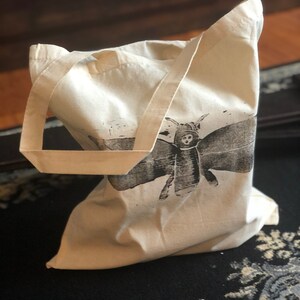 Moth GF (Death&#39;s Head Moth) Hand Printed Tote Bag
