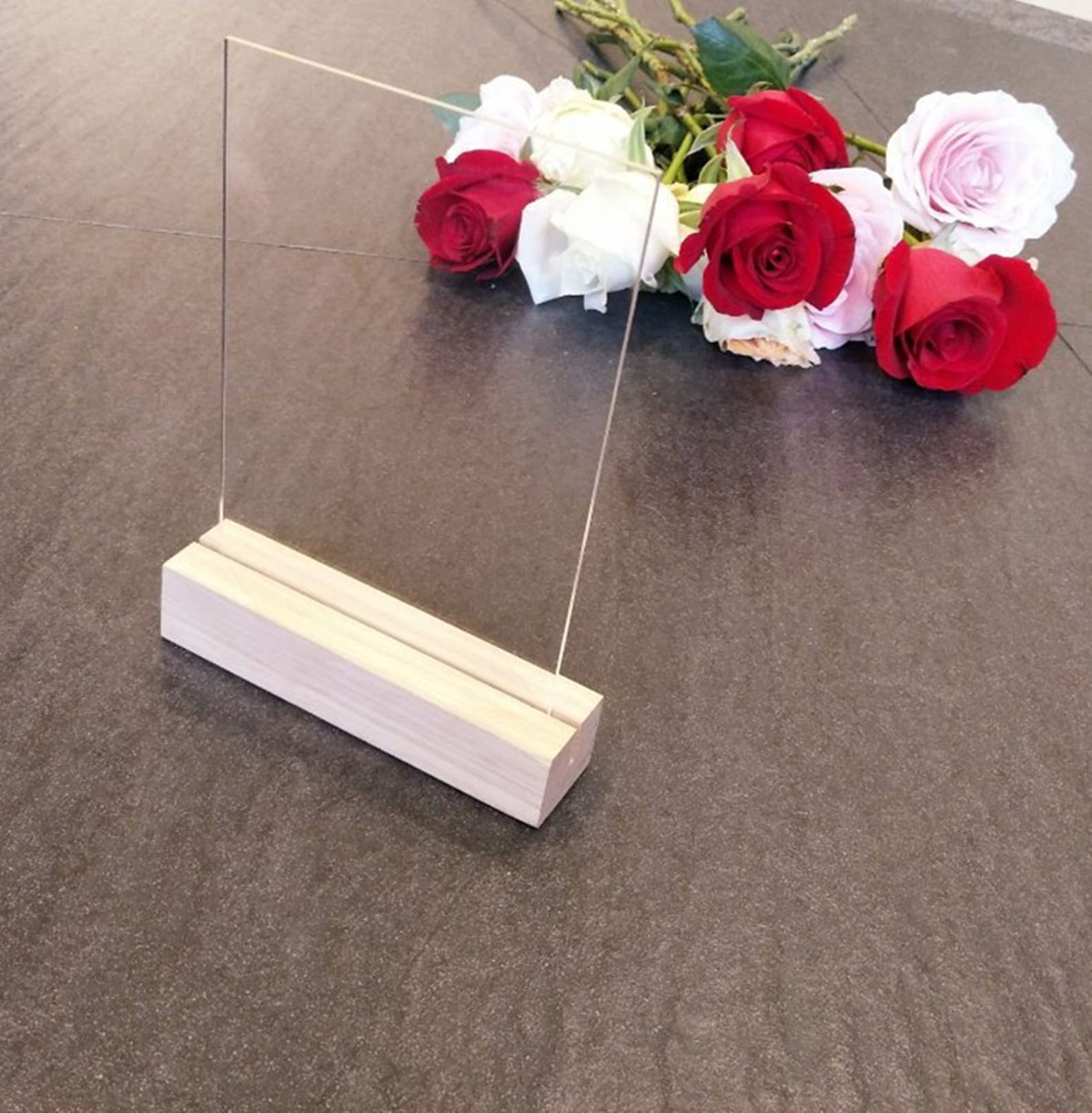 5SETS of Blank Acrylic Sign with Wood StandsAcrylic Table | Etsy