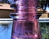 Vintage Stained Purple Glass Insulator, Crown Sahasrara Chakra, Spiritual Human Energy Centers, Yoga Meditation Room Décor