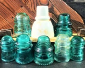 Authentic Unaltered Early-Century Vintage Glass Insulators, Railroad Signal Power Glass Insulators, Variety Starter Pack Circa 1890s 1950s