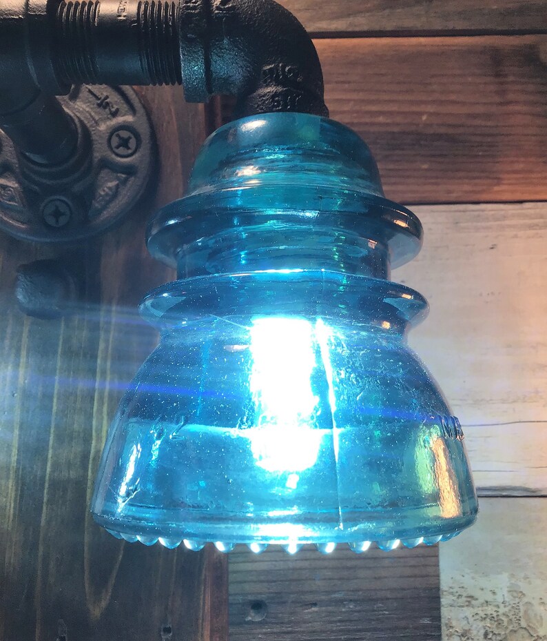 Vintage Hemingray 42 Glass Insulator Wall Sconce. Double Etsy