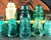 Authentic Unaltered Early-Century Vintage Glass Insulators, Railroad Signal Power Glass Insulators, Variety Starter Pack Circa 1890s 1950s