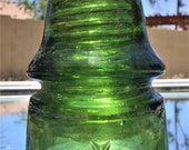 Unaltered Vintage Glass Insulator, CD 162 Star Embossed, Signal Type Yellow Green Glass Insulator, Authentic Glass Insulator