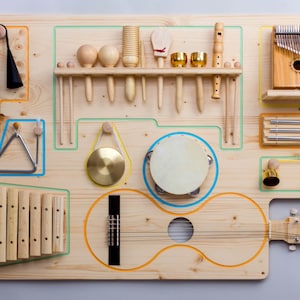 Percussion Instruments Wall board Percussion Wooden instruments for kids Didactic  Montessori  Eco friendly Wooden xylophone Kalimba Waldorf