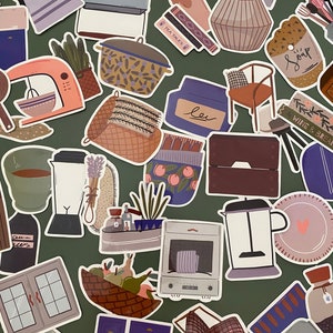 Lot de 50 Stickers  Meubles & décoration - Vinyle stickers bundle- autocollants - pack Automne - bullet journal - Cosy