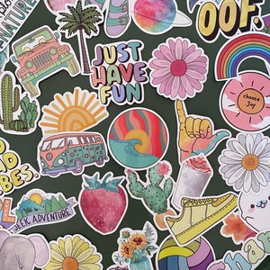 50 Cool Mixed Colors Sticker Lot Fun Pack Skateboard Laptop Car Decals