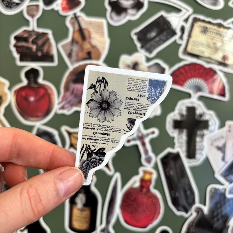 50 Stickers Dark Aesthetic - Gothic - Black - Vinyl Stickers Bundle ...