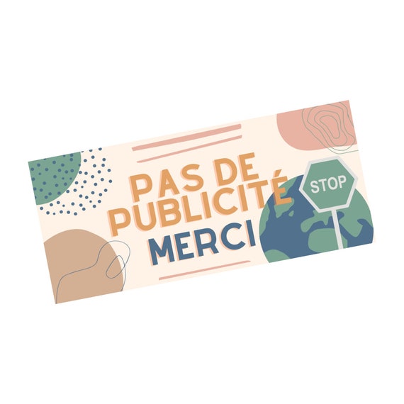 Stickers stop pub / autocollant stop publicité / pas de publicité merci /  stickers boite aux lettres autocollants -  France