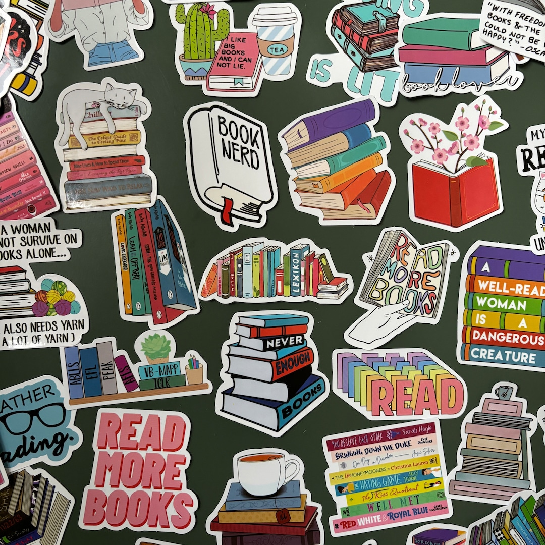 50 Stickers autocollants thème livres, book lovers, lecture - Etsy France