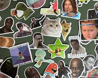 May include: A collection of various meme stickers, featuring images of celebrities, cartoon characters, and internet memes. Some stickers include text like "dang flabbit", "Oh no! Gibby didn't like that", and "YOU SHOULD FEEL AWESOME BECAUSE YOU ARE AWESOME".