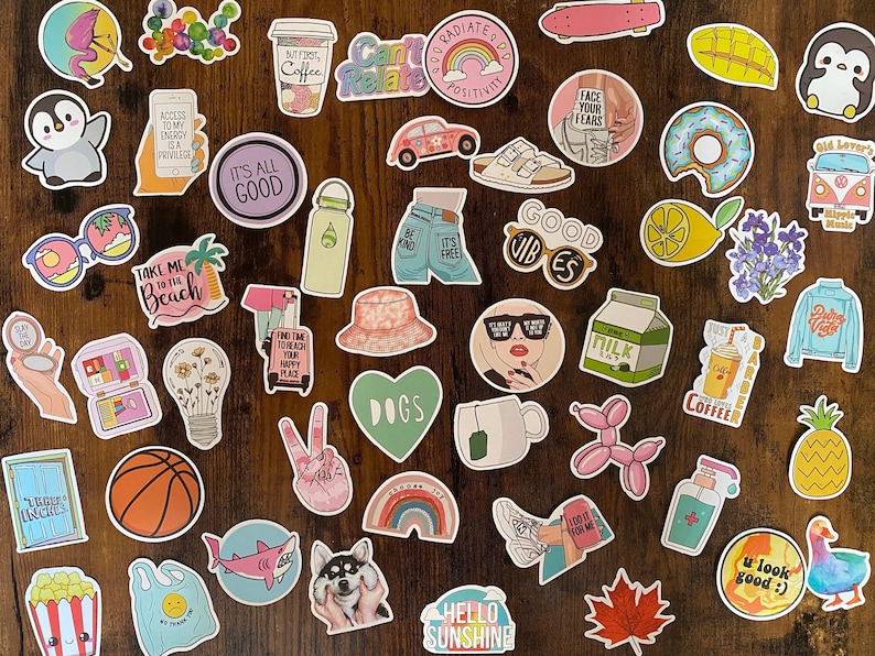 50 Stickers autocollants daily Funny stickers pack aesthetic Cool Mixed Colors Sticker Lot Fun Pack Skateboard Laptop Car Decals image 5