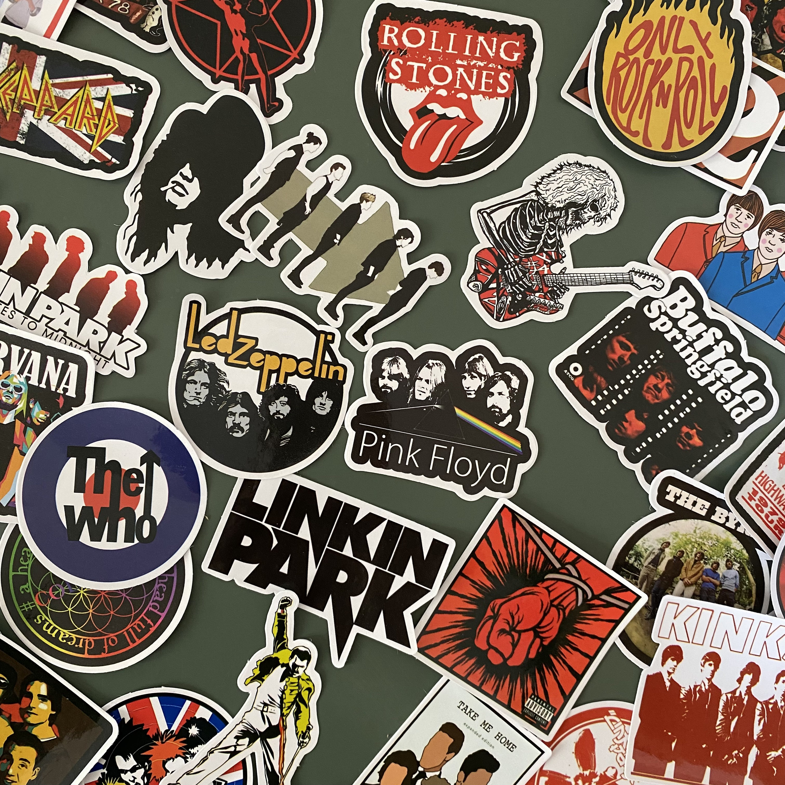 100 PCS Rock Band Logo Stickers Decal Lot Punk Vinyl Music Heavy Metal  Laptop