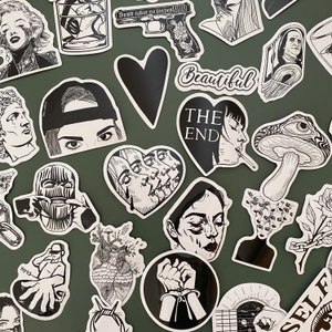 Lot 50 Romantic Dark Stickers - Vinyl stickers bundle- Funny stickers pack- computer stickers, water bottle, suitcase, car