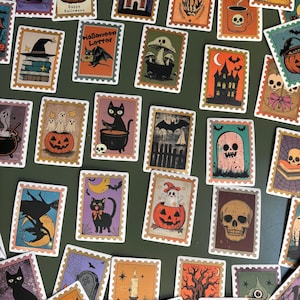 Lot 50 Halloween-klistermärken - spöklika vibbar - Häxa - Vinylklistermärkespaket - klistermärkespaket - klistermärken - Måne, Mystisk, trolldryck