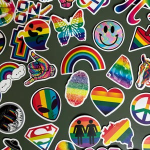 50 Stickers LGBT - Gay pride - drapeau - flag - colorful - Vinyle stickers bundle- Funny stickers pack- autocollants - arc en ciel - rainbow