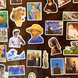 50 stickerspakket Kunst en schilderijen Vinylstickerbundel Grappig stickerspakket stickers afbeelding 1