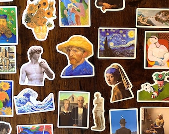 50 Stickerspakket Kunst & schilderijen - Vinyl stickerspakket - Grappig stickerspakket - stickers