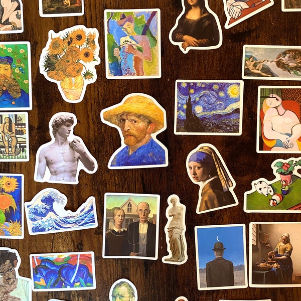 50 Stickers pack Art & paintings - Vinyl stickers bundle- Funny stickers pack- stickers