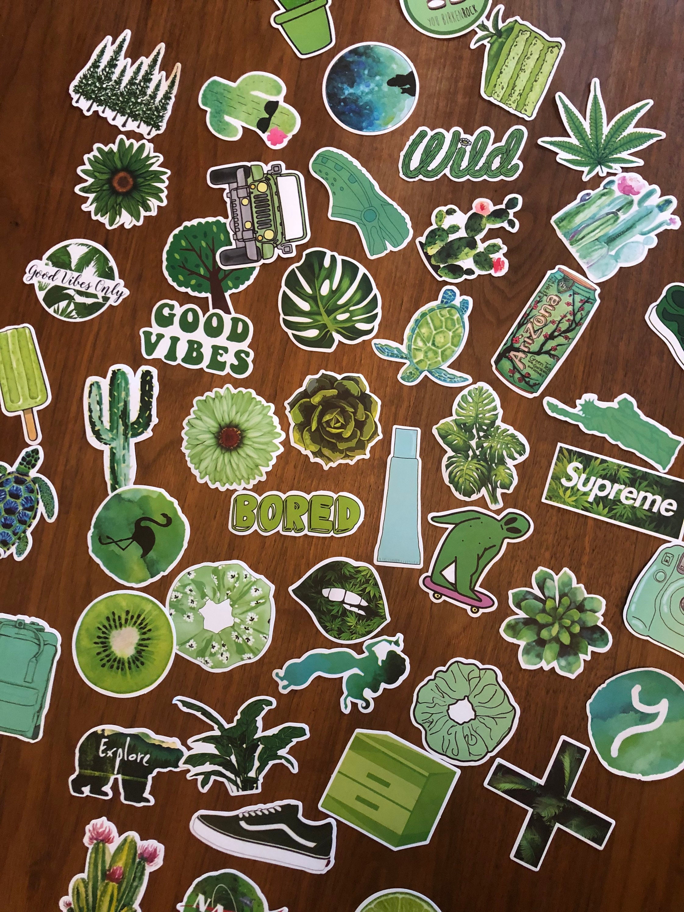Green Stickers Vinyl Stickers Bundle Funny Stickers Pack - Etsy