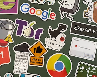 Lot 50 stickers Geek /Dev - Programmation - Codage -  Coding -  informatique - Code source - Développeur web - Language web - culture geek