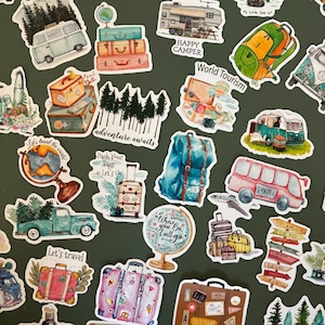50 Stickers backpackers voyage aventure roadtrip van - Vinyle stickers bundle- Funny stickers pack- autocollants