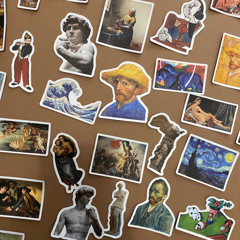 50 Stickers pack Art & peintures Vinyle stickers bundle Funny stickers pack autocollants imagem 3