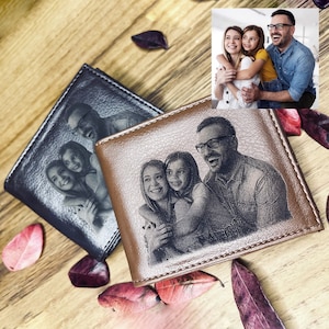 Personalized Photo Wallet / Custom Photo Mens Wallet / Gift For Boyfriend / Anniversary - Birthday Gift for Him / Gift for Father