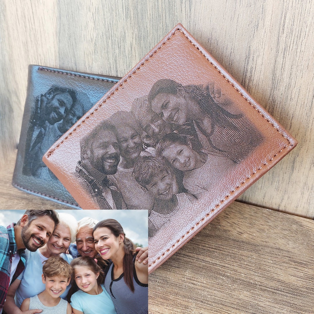 Personalised Men Wallet / Engraved Photo Wallet for Men / Etsy