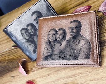 PERSONALIZED Vegan Leather Wallet - Engraved Mens Wallet - Custom Wallet For Man - Gift for Boyfriend - Father Gift