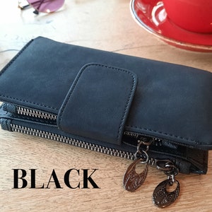 ENGRAVED Name Woman Purse, Mother Birthday Gift, Personalized Women Wallet, Custom Wallet For Her, Zipper Long Wallet, Gift For Anniversary