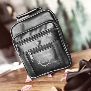 Leder Herren Tasche mit Gravur - Umhängetasche - Umhängetasche - Herren Tasche - Geschenk für Freund - Geschenk zum Jahrestag
