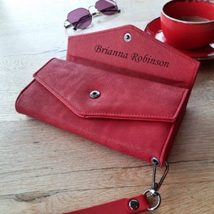 Cartera de mano para mujer - Personalizada, de gran capacidad - Apta para teléfono - Perfecta para viajes o salidas nocturnas