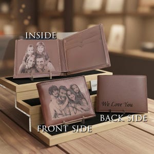 PERSONALISIERTE Brieftasche aus veganem Leder - Brieftasche mit Gravur für Herren - Geschenk für Mann, Freund, Väter zum Geburtstag