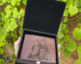 Personalised Photo Wallet / Custom Photo Mens Billfold / Gift For Boyfriend, Anniversary, Birthday